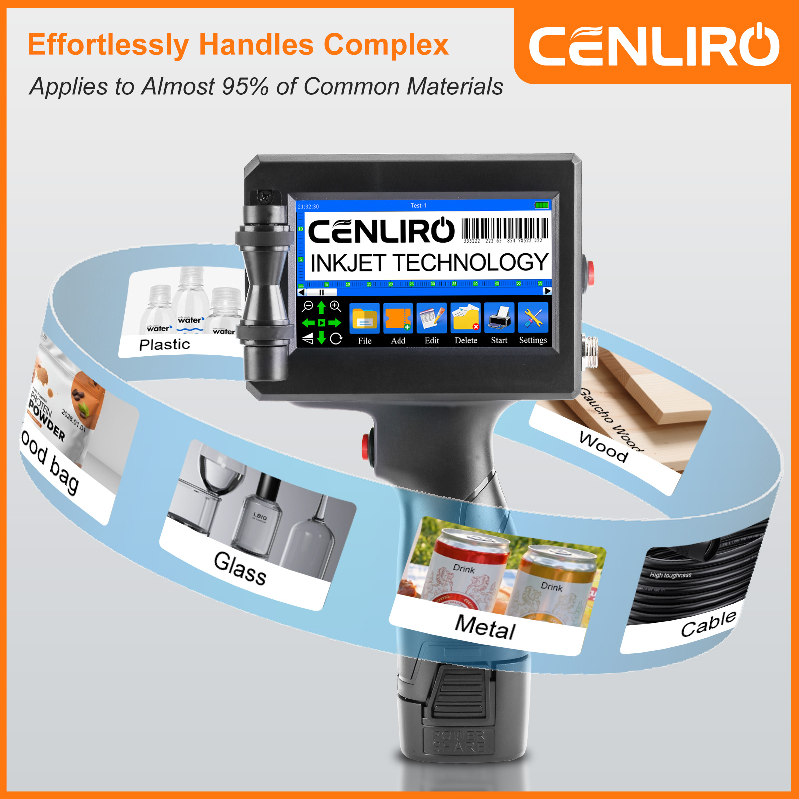 Commercial Book Printing Machines - CENLIRO 12.7/25.4mm Handheld Inkjet Printer Portable