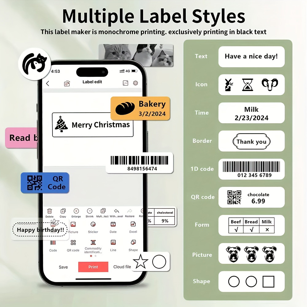 Marklife P15 Label Printer Por - đánh giá và giá Commercial Printing Labels